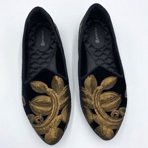 Birdies “The Heron” in black sequins with gold detail